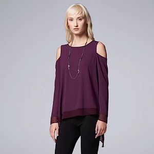 Simply Vera Vera Wang Asymmetrical Cold-Shoulder Top
